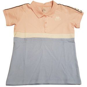 Kappa Colorblock Short Sleeve Polo Shirt Youth 130/60 Italy Pink Blue Pre-owned